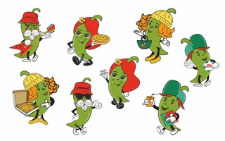 Наклейки "Веселые перчики"