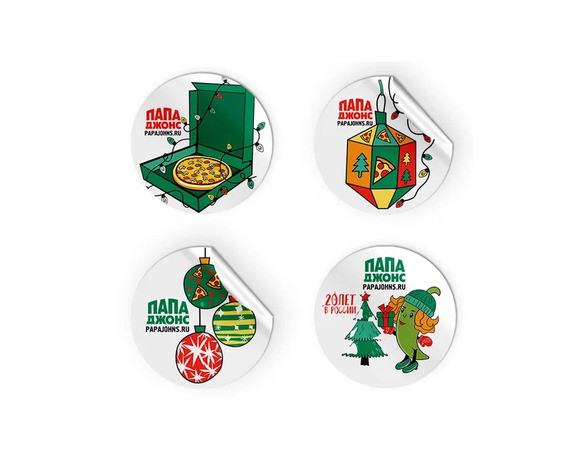 Новогодний стикерпак белый